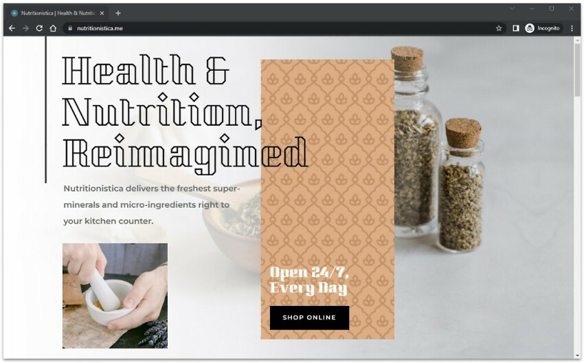 Nutritionistica WordPress store
