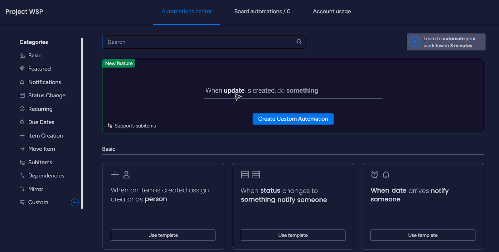monday.com template center