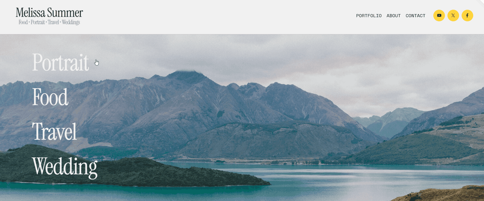 A dynamic display showcasing the unique look of the desktop Portfolio page