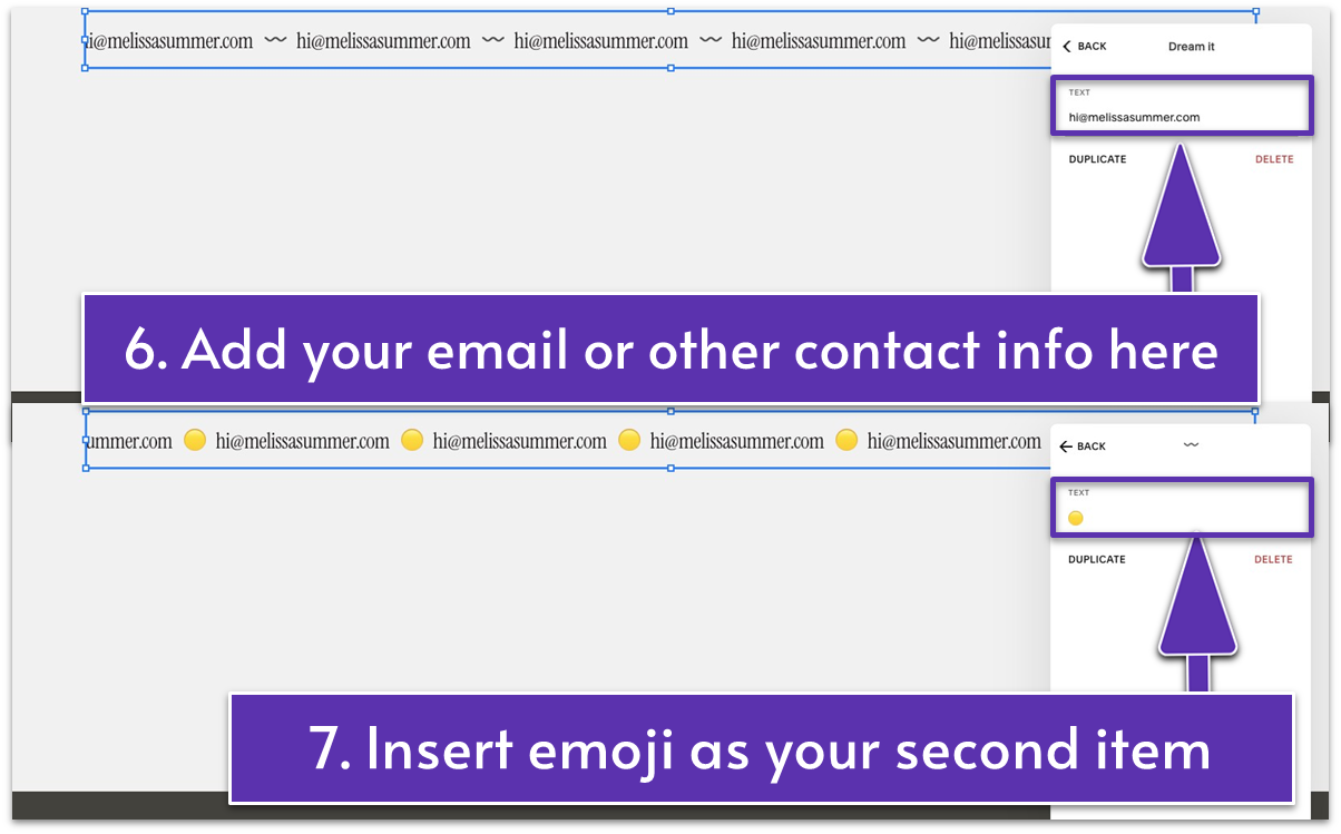 A screenshot from the Squarespace editor showing how to customize a scrolling block